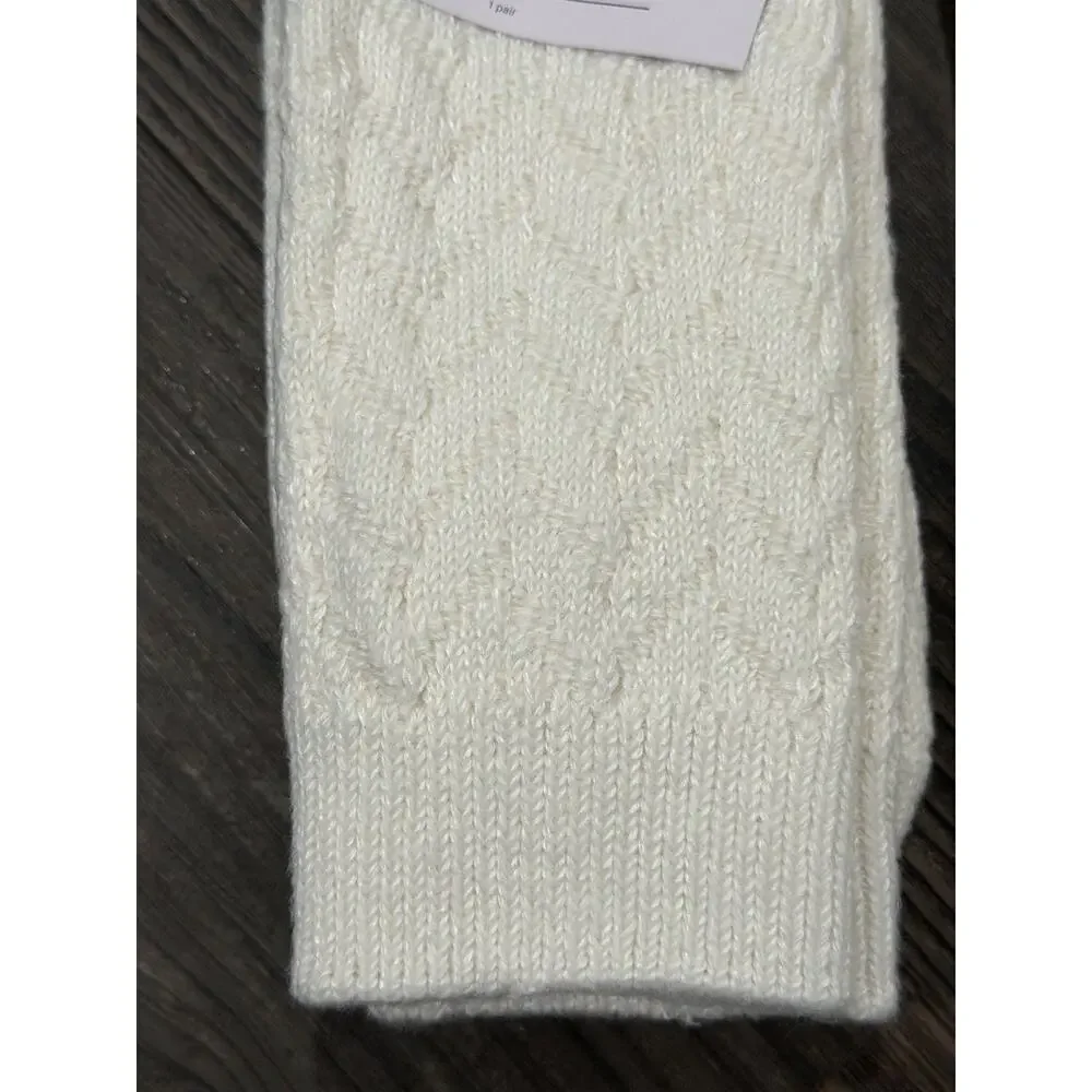 Lot Of 2 -Auden Boot Socks Womens 4-10 White 2 Pairs Crew Super Soft Cozy